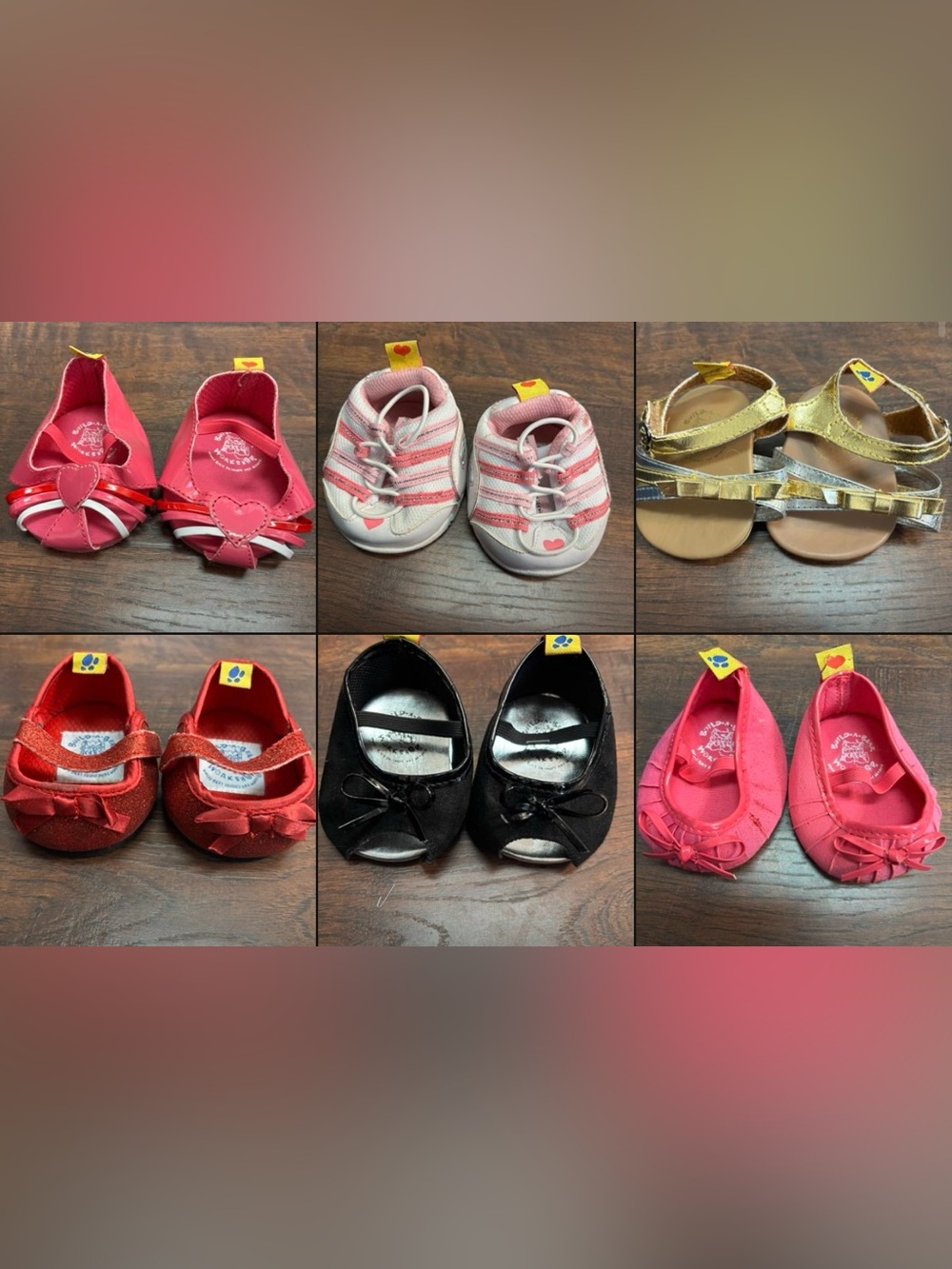 Build-A-Bear Workshop Bear shoes Lot 6 Pairs